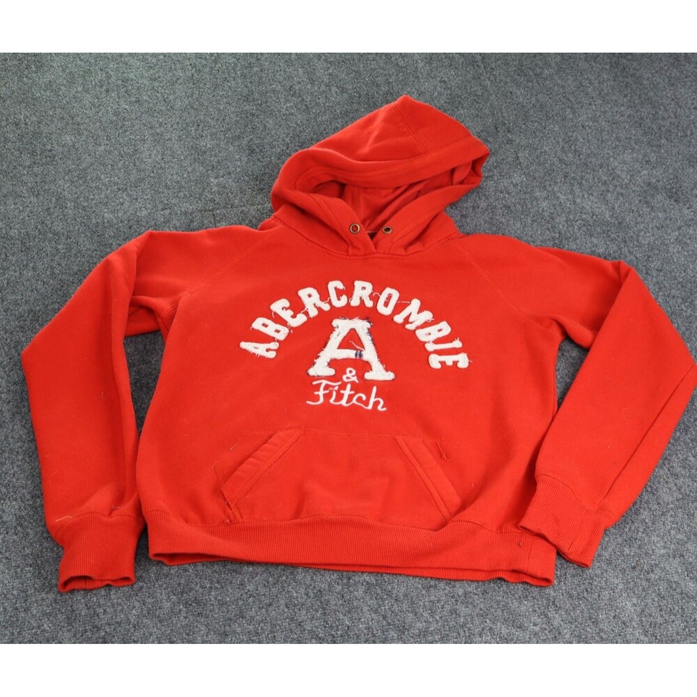 GRAIL Vintage Y2K Abercrombie & Fitch Distressed Arch Logo Hoodie Orange sz L